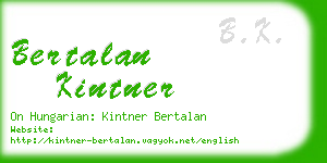 bertalan kintner business card